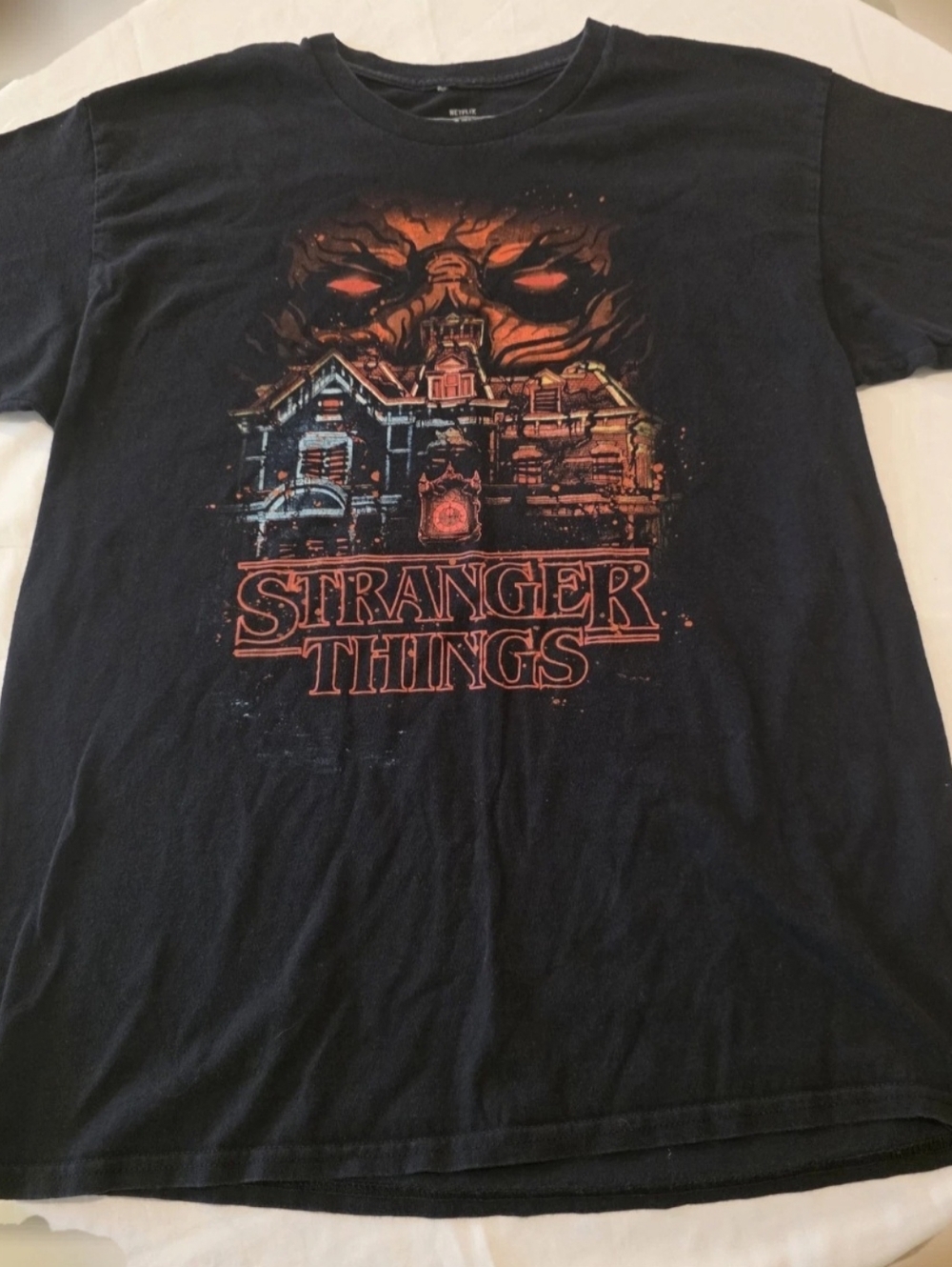 Stranger Things Netflix Black Graphic T-Shirt Large